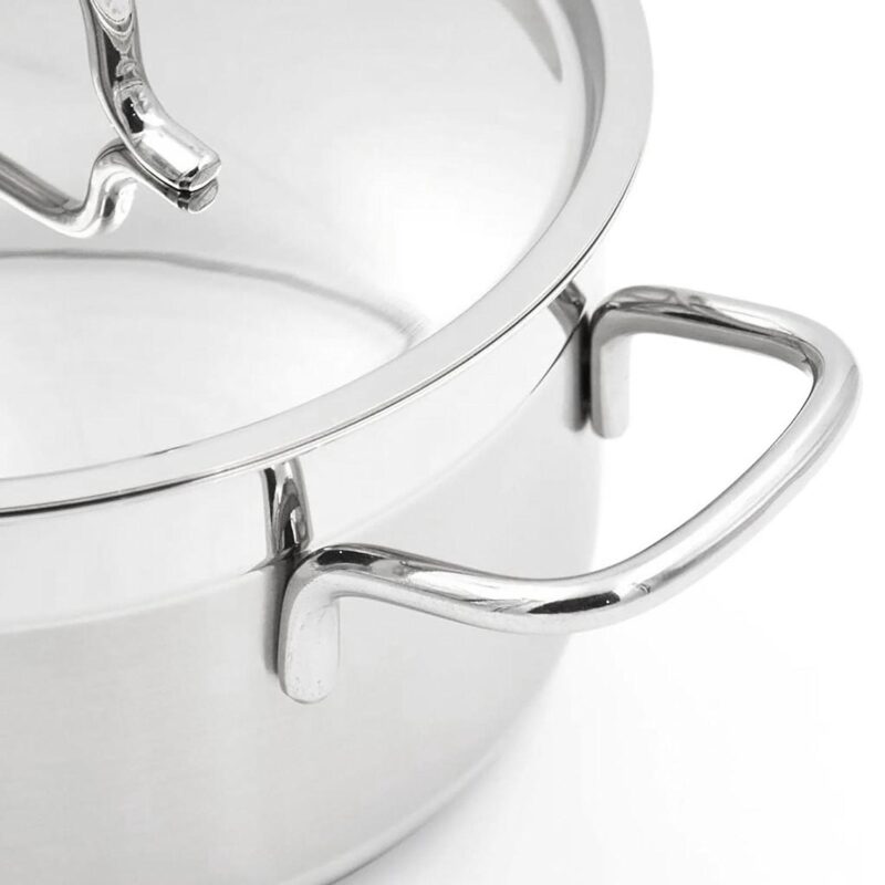Korkmaz Alfa 2 Piece 7 Liter Stainless Steel Low Casserole Dish with Lid - Image 3
