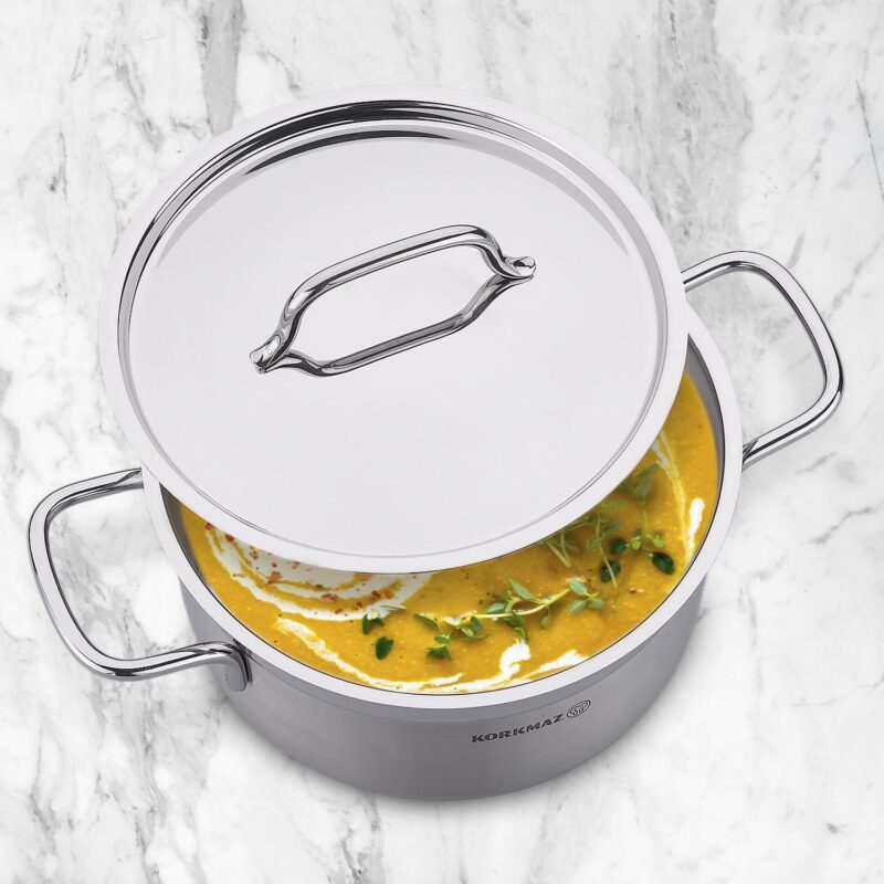 Korkmaz Alfa 2 Piece 4 Liter Stainless Steel Casserole Dish with Lid - Image 5