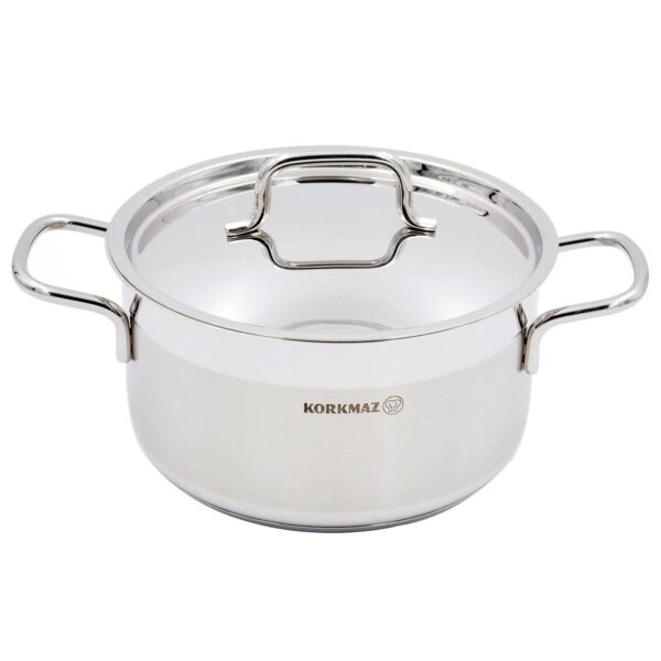 Korkmaz Alfa 2 Piece 4 Liter Stainless Steel Casserole Dish with Lid