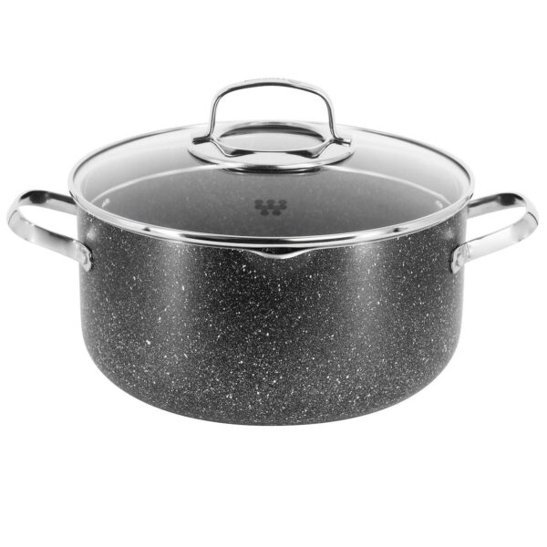 Korkmaz Galaski Non Stick 9.5 Inch 5 Liter Casserole with Lid in Black