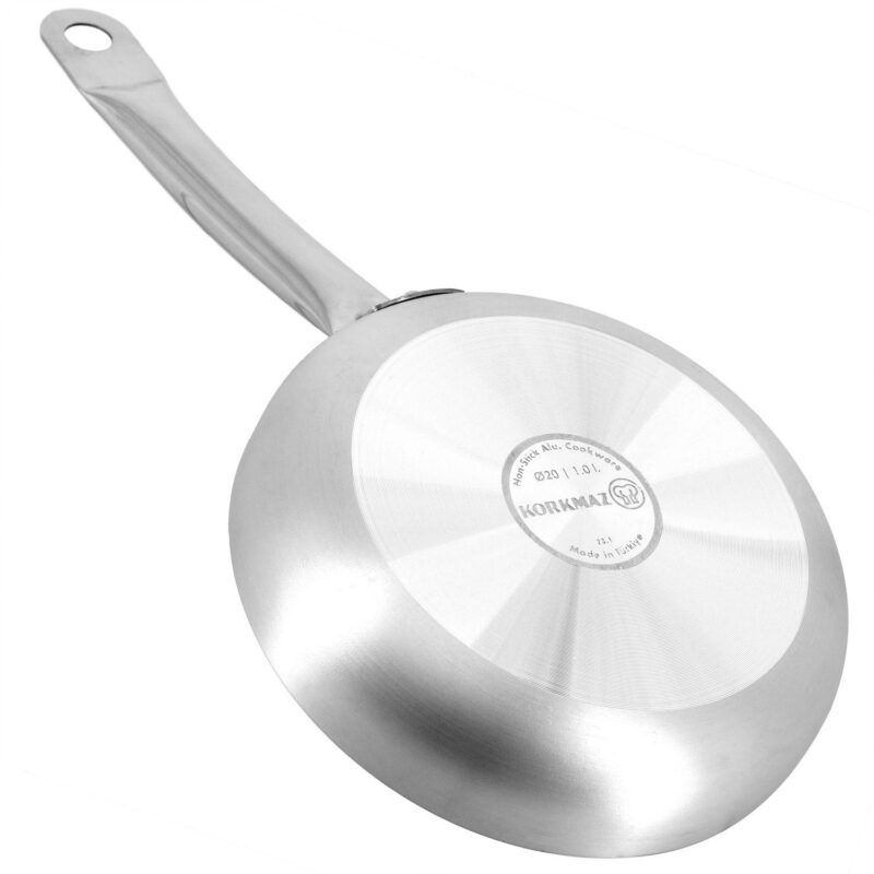Korkmaz Gastro 11 Inch Proline Professional Series Tava and Frypan in Brushed Silver - Image 2