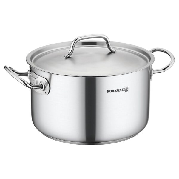 Korkmaz Gastro Proline 2 Liter Stainless Steel Casserole with Lid in Silver