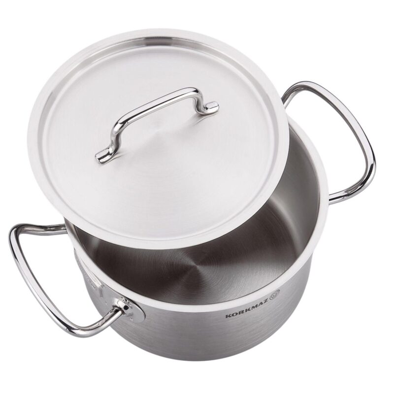 Korkmaz Gastro Proline 6.2 Liter Stainless Steel Casserole with Lid in Silver - Image 3