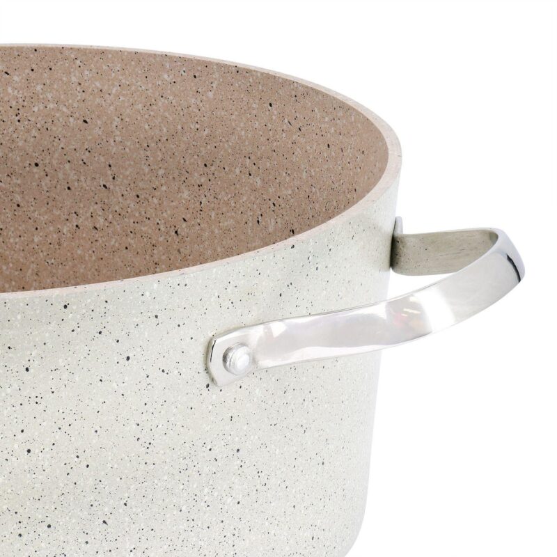 Korkmaz Granita 5 Liter Aluminum Nonstick Casserole with Lid in Tan - Image 3
