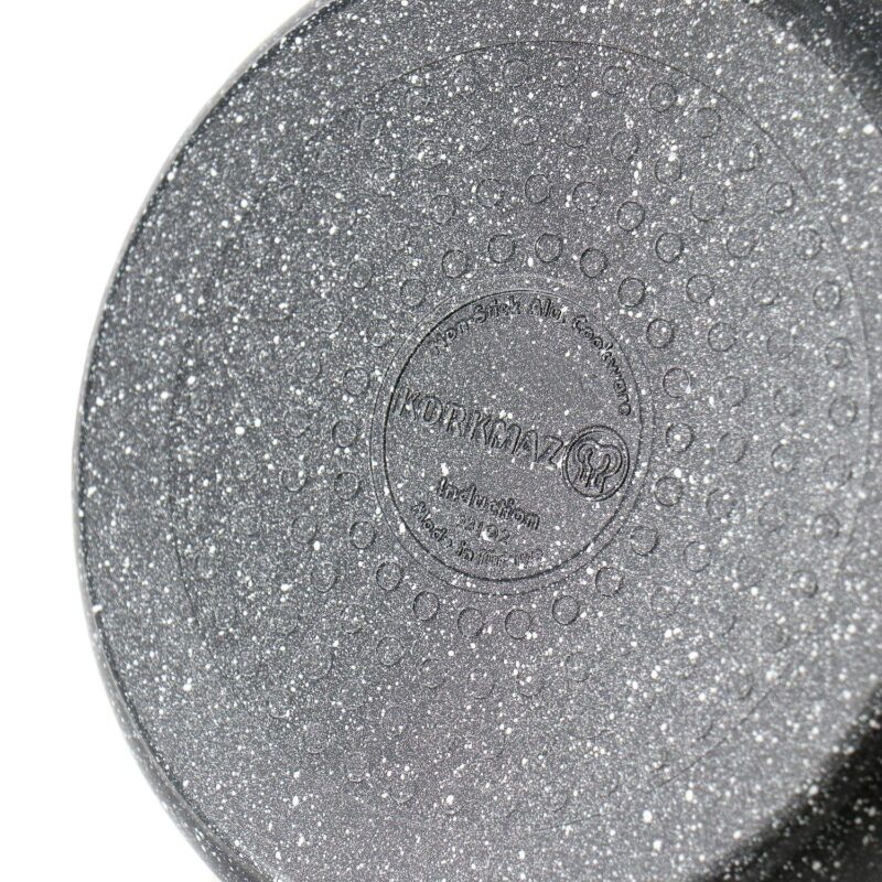 Korkmaz Montana 2 Piece 2 Liter Aluminum Nonstick Saucepan with Lid and Faux Wood Handles - Image 3