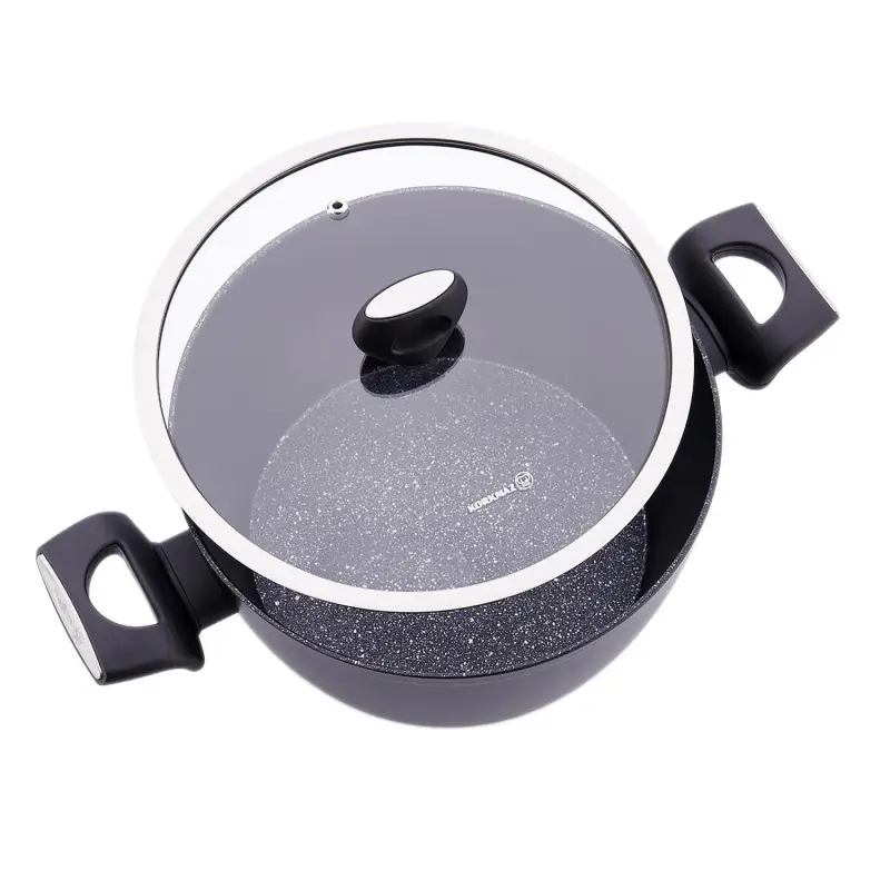Korkmaz Nora 2 Piece 3 Liter Alumium Nonstick Casserole Dish with Lid - Image 3
