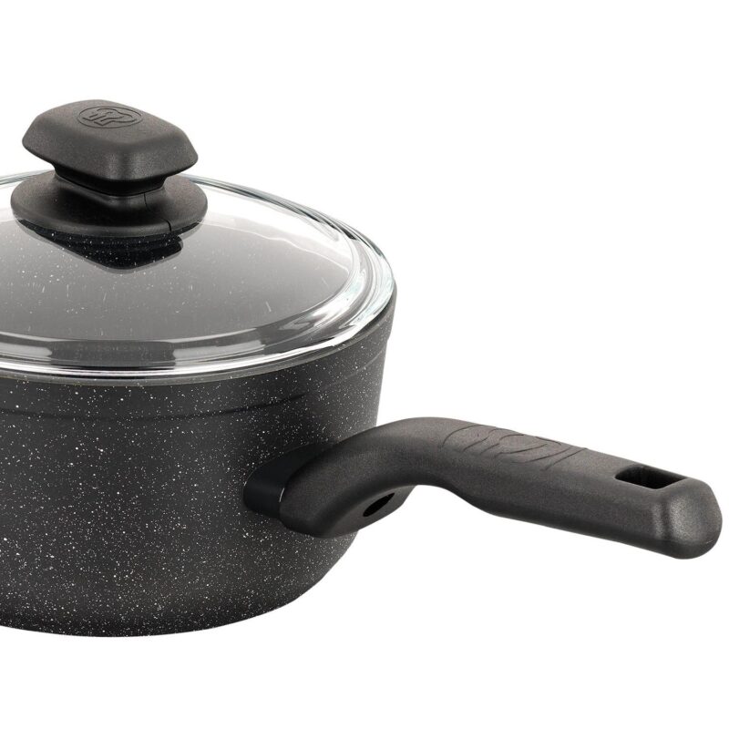 Korkmaz Ornella 2 Piece 2 Liter Quart Aluminum Nonstick Saucepan with Lid - Image 2