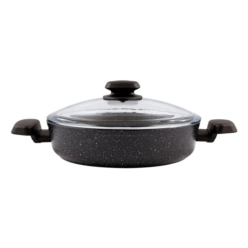 Korkmaz Ornella 2 Piece 4 Liter Aluminum Nonstick Low Casserole Dish with Lid - Image 2