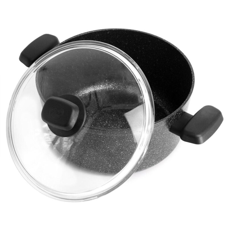 Korkmaz Ornella Non Stick 11 Inch 8 Liter Casserole with Lid in Black - Image 2