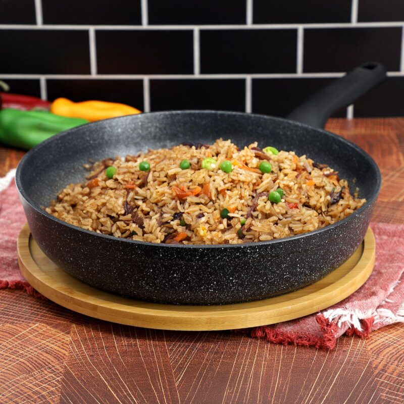 Korkmaz Ornella Nonstick 12 Inch Aluminum Frying Pan in Granite Black - Image 5