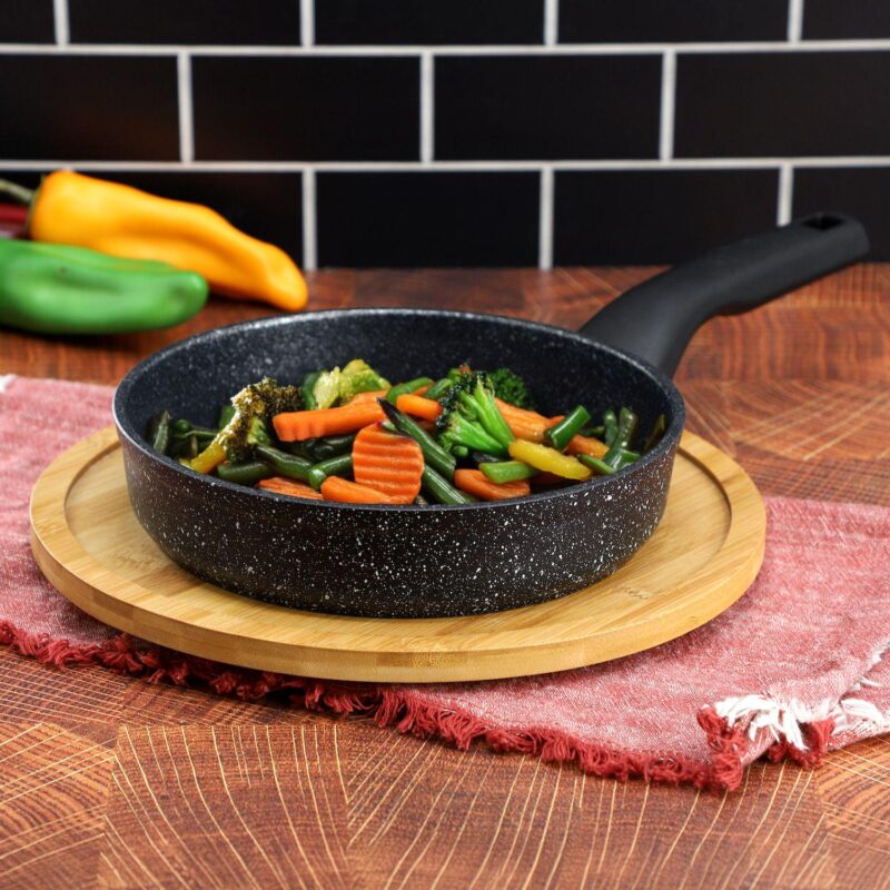 Korkmaz Ornella Nonstick 8 Inch Aluminum Frying Pan in Granite Black - Image 5
