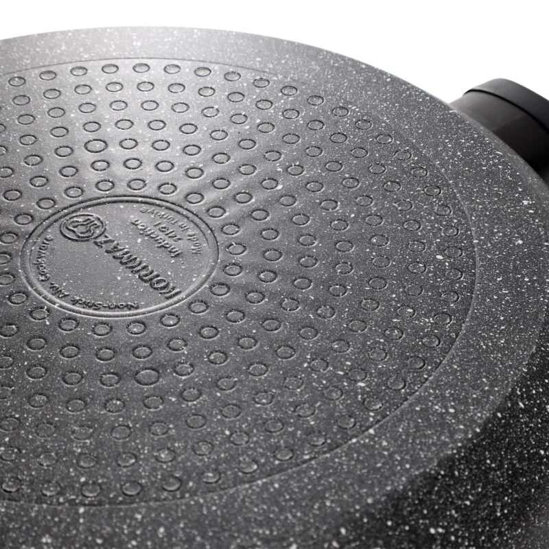 Korkmaz Ornella Nonstick 9.5 Inch Aluminum Frying Pan in Granite Black - Image 4