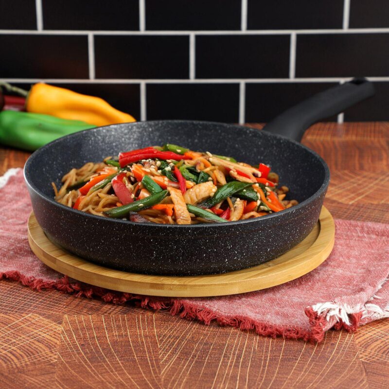 Korkmaz Ornella Nonstick 9.5 Inch Aluminum Frying Pan in Granite Black - Image 5