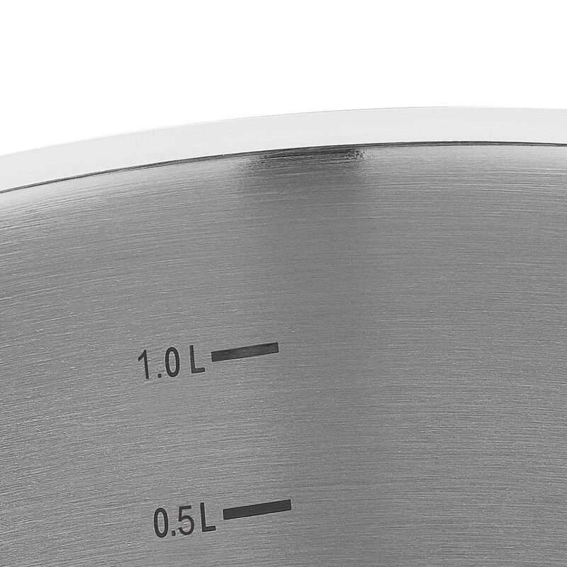 Korkmaz Proline Professional Series 1.5 Liter Stainless Steel Low Casserole with Lid in Silver - Image 4