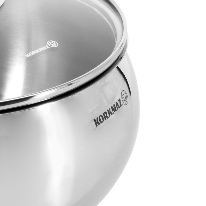 Korkmaz Tombik 1.8 Liter Stainless Steel Casserole in Polished Silver - Image 4