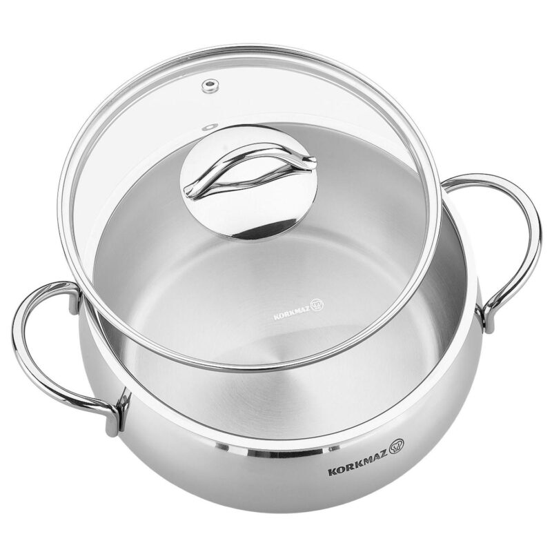 Korkmaz Tombik 1.8 Liter Stainless Steel Casserole in Polished Silver - Image 2