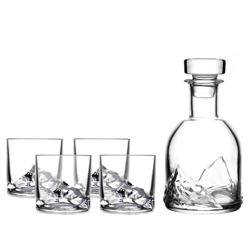 LIITON Mount Everest Crystal Whiskey Glass and Decanter Set - Image 2
