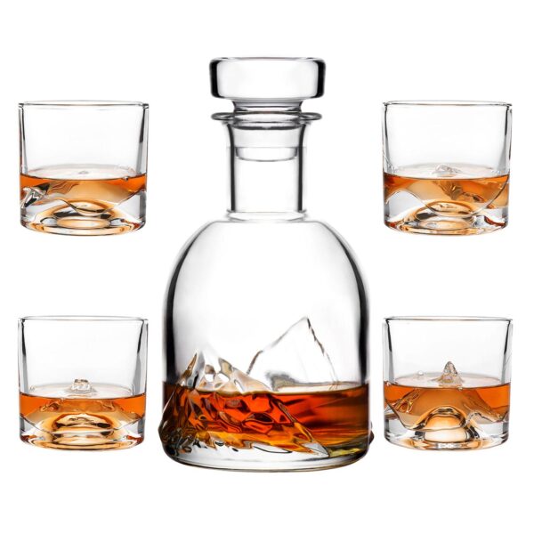 LIITON The Peaks Crystal Whiskey Glass and Decanter Collector's Edition Set