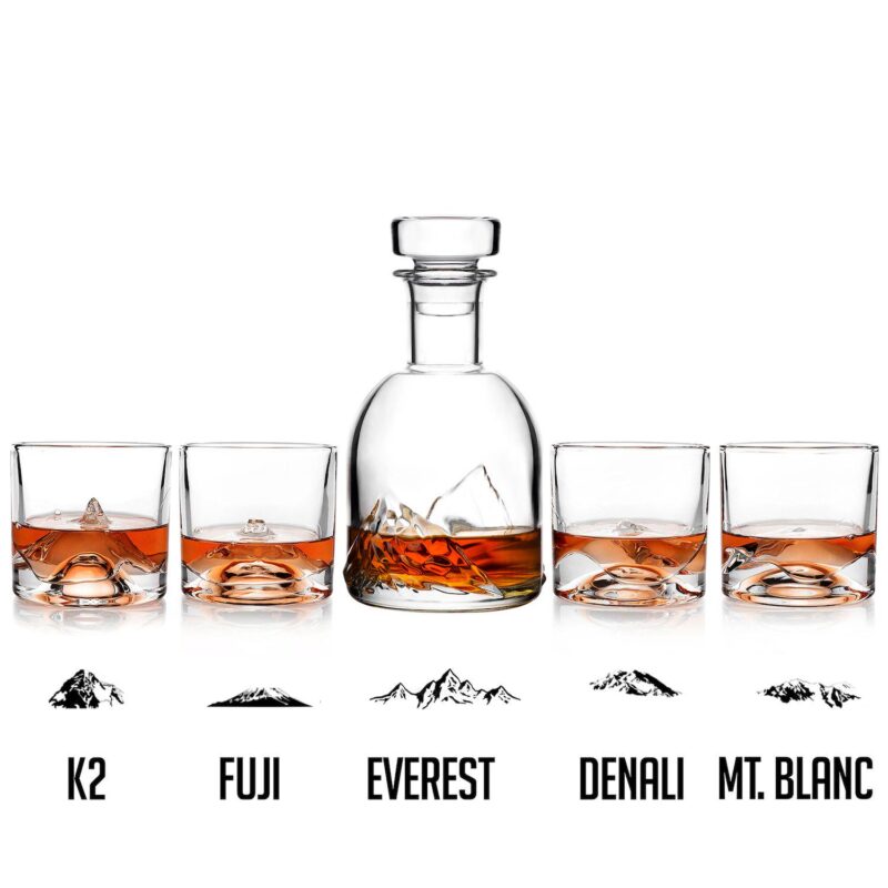 LIITON The Peaks Crystal Whiskey Glass and Decanter Collector's Edition Set - Image 2