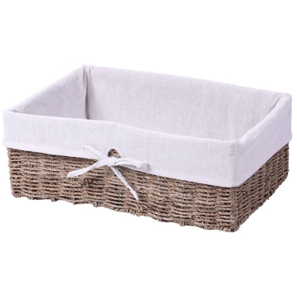 Large Seagrass Shelf Storage Basket with White Lining