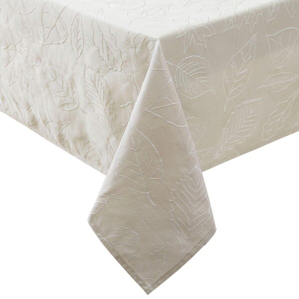 Laura Ashley Maple Taupe Raised Woven Tablecloth