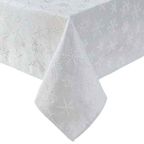 Laura Ashley Snowflake Raised Woven Tablecloth