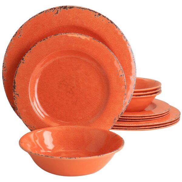 Laurie Gates California Designs Mauna 12 Piece Melamine Dinnerware Set