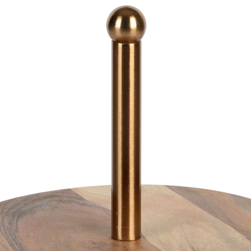 Laurie Gates California Designs Grey Marble and Acacia Wood 2 Tier Server - Image 2