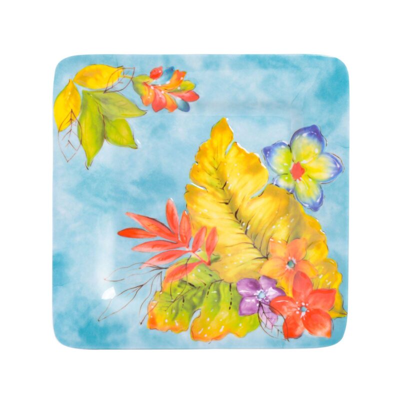 Laurie Gates Tropicalla 12 Piece Square Melamine Dinnerware Set - Image 5
