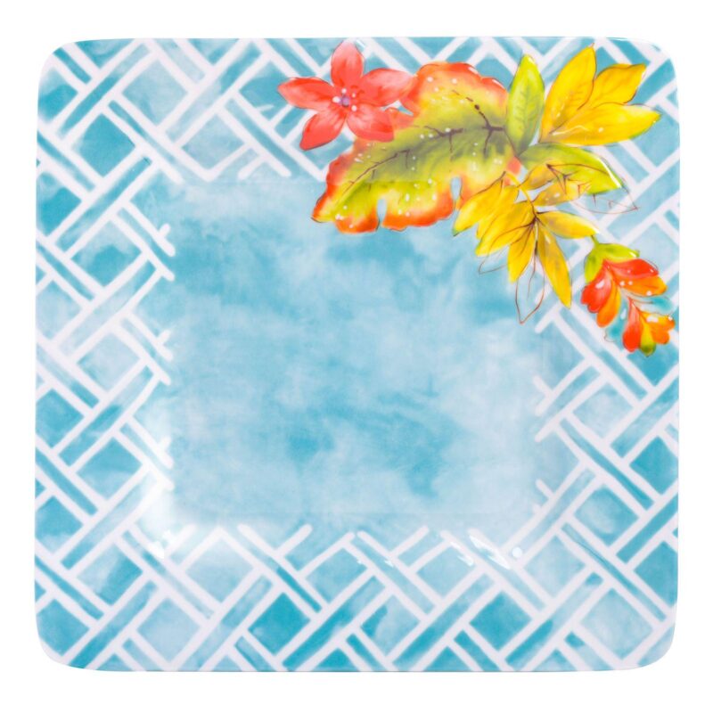 Laurie Gates Tropicalla 12 Piece Square Melamine Dinnerware Set - Image 4