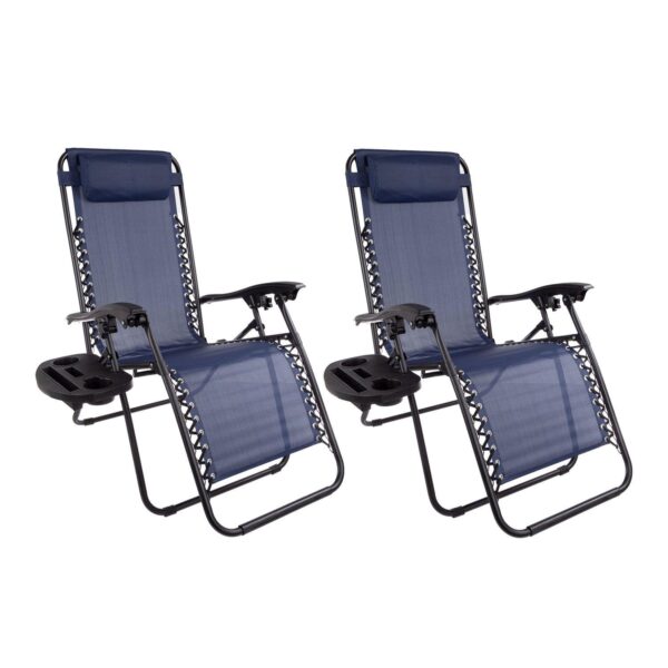 Lavish Home Gray Zero-Gravity Patio Chair 2-piece Set