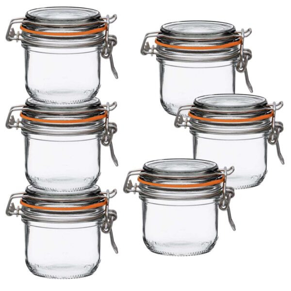 Le Parfait Super Terrine French Glass Taper Jars With Airtight Lid For Canning Food Storage 7 Fl Oz