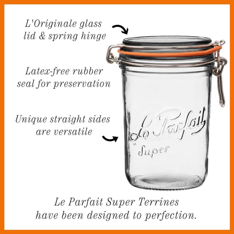 Le Parfait Super Terrine French Glass Taper Jars With Airtight Lid For Canning Food Storage 7 Fl Oz - Image 2