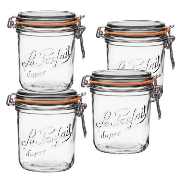 Le Parfait Super Terrine French Glass Taper Jars With Airtight Lid For Canning Food Storage 24 Fl Oz