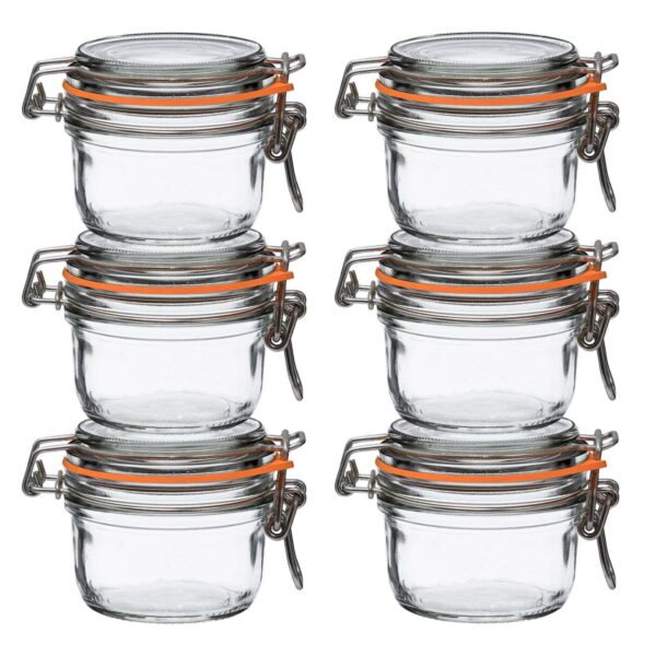 Le Parfait Super Terrine French Glass Taper Jars With Airtight Lid For Canning Food Storage 4 Fl Oz