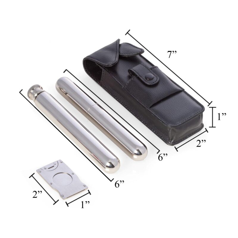 Leather Cigar and Flask Case - Image 5