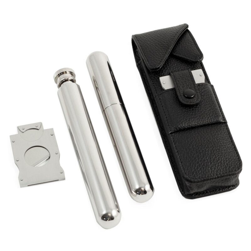 Leather Cigar and Flask Case - Image 4