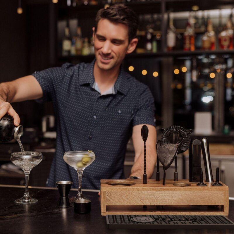 Legacy Mango Wood Old Fashioned Bar Set - Image 2