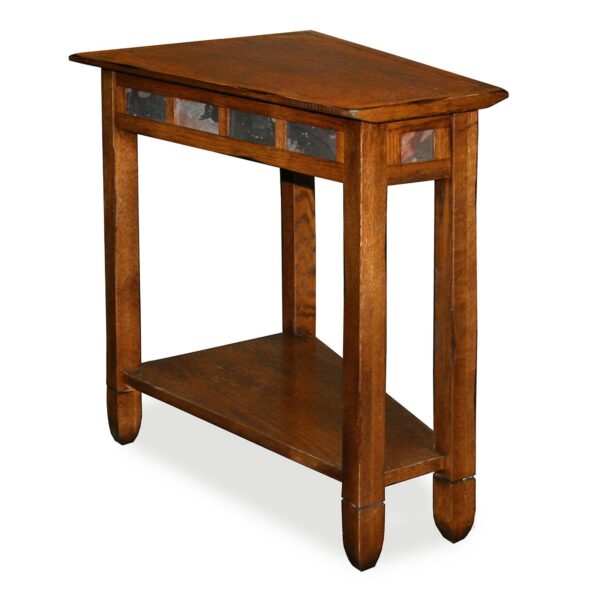 Leick Furniture Rustic Slate Finish Recliner Wedge End Table