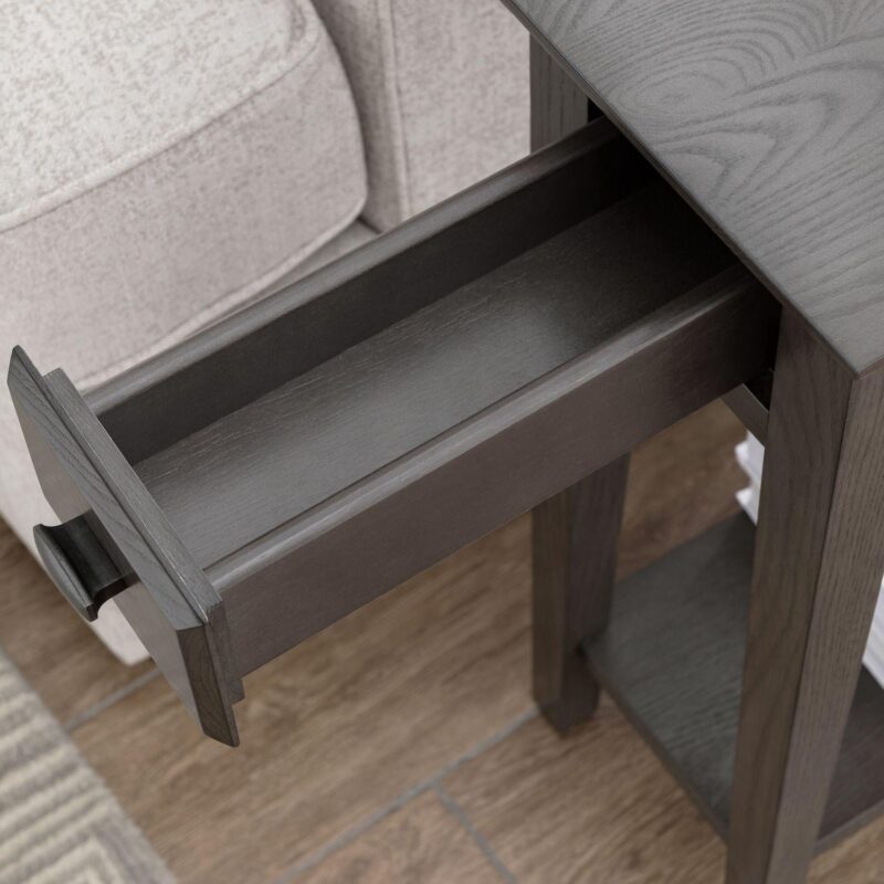 Leick Furniture Rustic Slate Finish Recliner Wedge End Table - Image 3