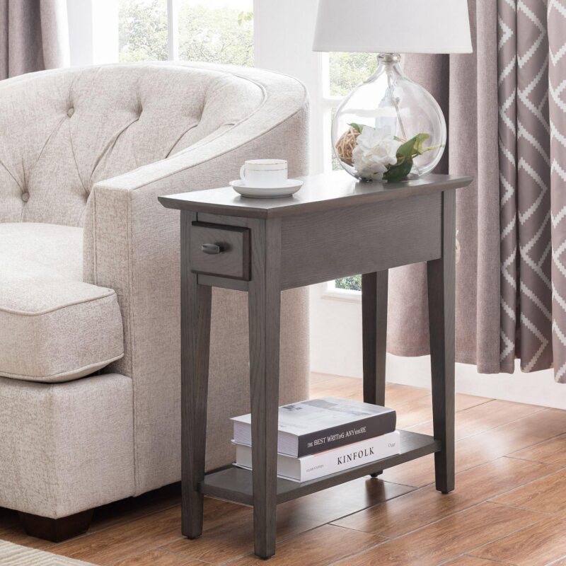 Leick Furniture Rustic Slate Finish Recliner Wedge End Table - Image 2
