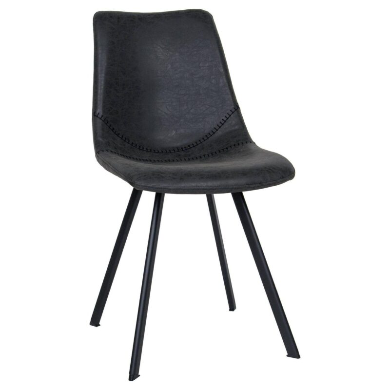 Leisuremod Markley Modern Leather Dining Chair With Metal Legs Set Of 2 - Image 7