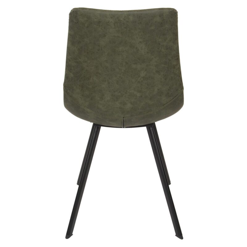 Leisuremod Markley Modern Leather Dining Chair With Metal Legs Set Of 2 - Image 5
