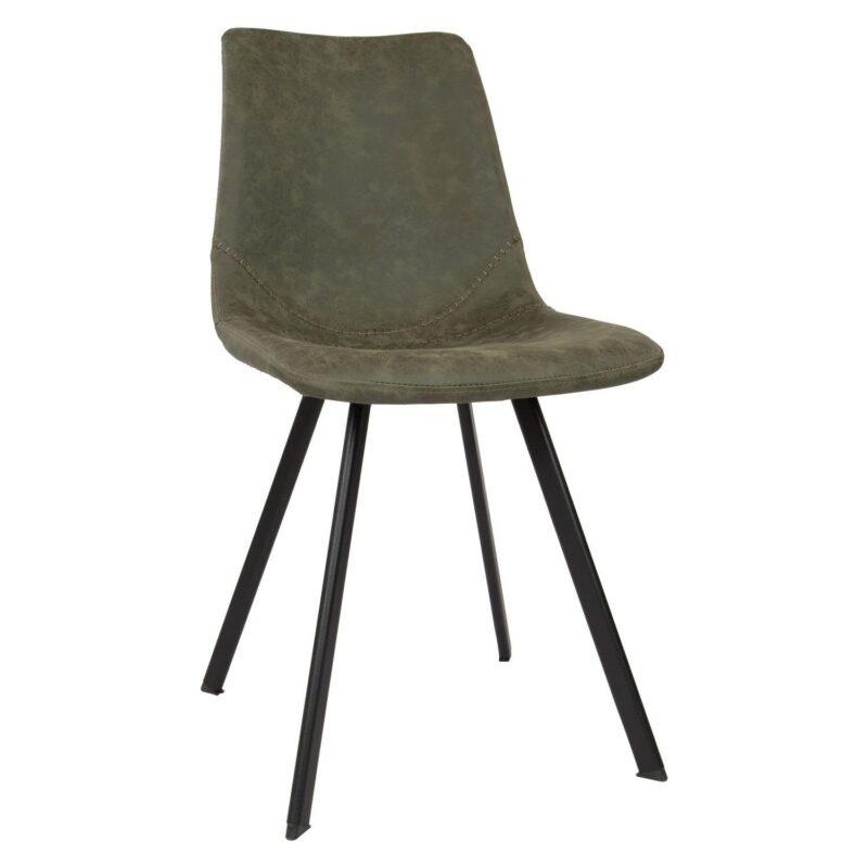 Leisuremod Markley Modern Leather Dining Chair With Metal Legs Set Of 2 - Image 6