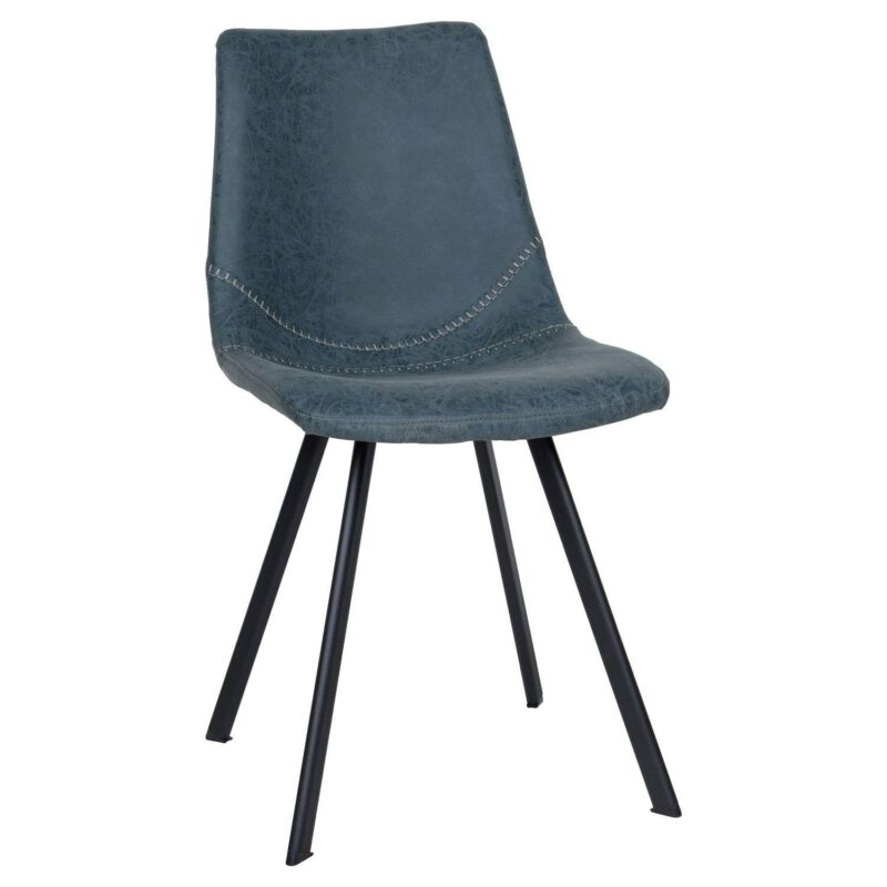 Leisuremod Markley Modern Leather Dining Chair With Metal Legs Set Of 2 - Image 8
