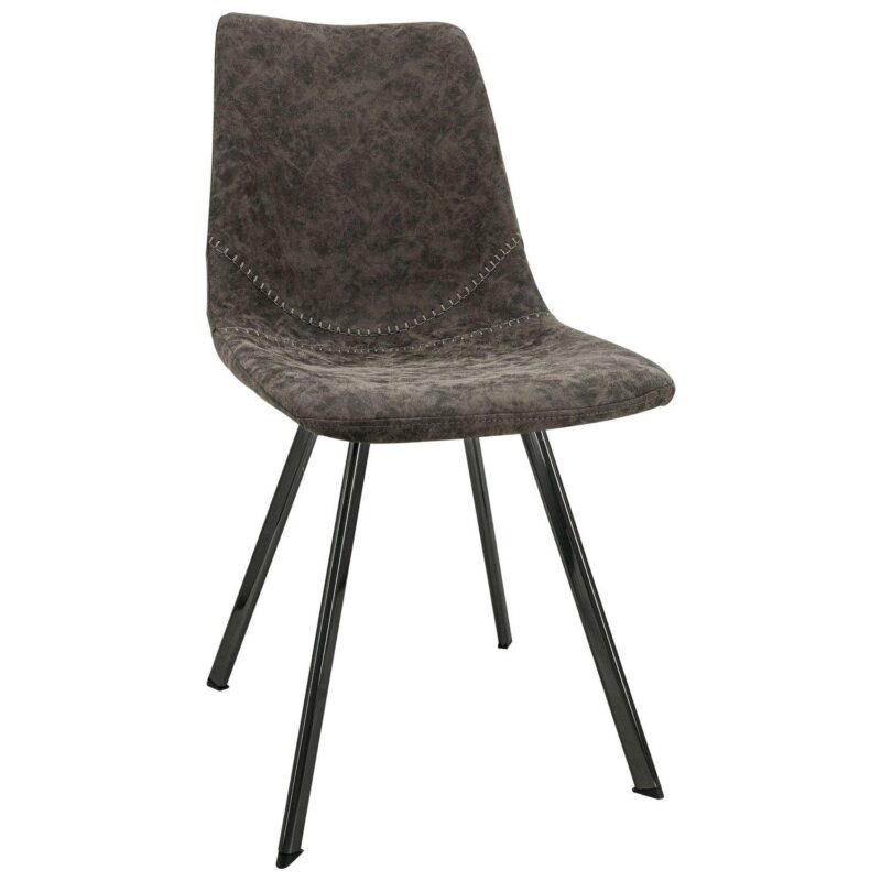 Leisuremod Markley Modern Leather Dining Chair With Metal Legs Set Of 2 - Image 9