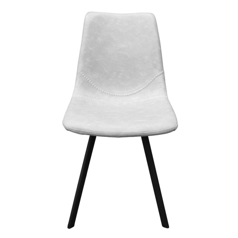 Leisuremod Markley Modern Leather Dining Chair With Metal Legs Set Of 2 - Image 2