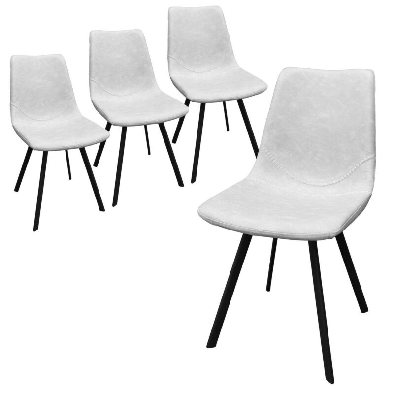 Leisuremod Markley Modern Leather Dining Chair With Metal Legs Set Of 2 - Image 4