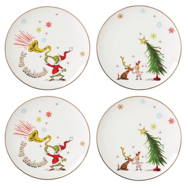 Lenox Dr. Seuss Merry Grinchmas 4-pc. Assorted Accent Plate Set