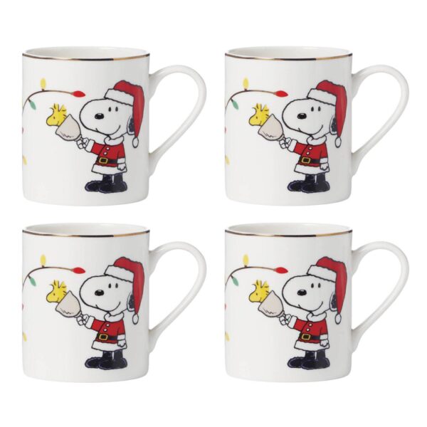 Lenox Peanuts Snoopy Christmas 4-pc. Mug Set